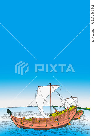 葛飾北斎イメージ上総ノ海路明るいバージョン縦 葛飾北斎イメージ上総ノ海路明るいバージョン縦 61396962