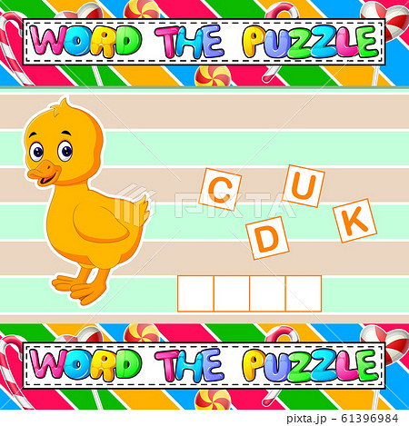 Words puzzle educational game for children of illustration Words puzzle educational game for children of illustration 61396984