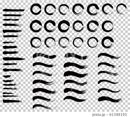 毛筆で書いた線 丸 曲線のベクターイラストのイラスト素材