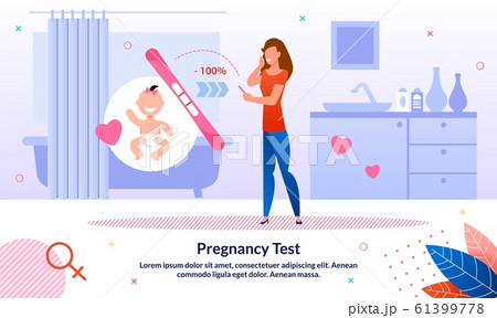 Pregnancy Test Trendy Flat Vector Banner Template Pregnancy Test Trendy Flat Vector Banner Template 61399778