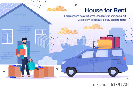 Renting Residential Real Estate Flat Vector Banner Renting Residential Real Estate Flat Vector Banner 61399780