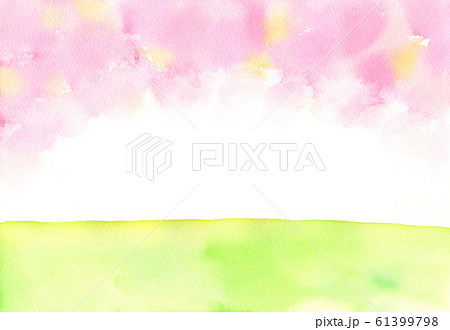 ピンク　水彩背景 61399798