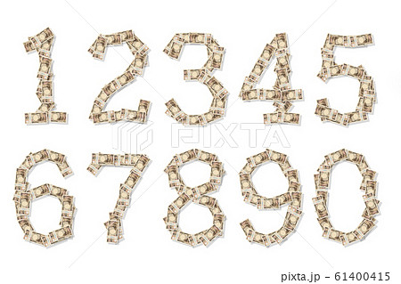 日本の札束と数字 61400415