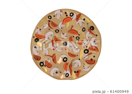 Pizza with mushrooms. 61400949