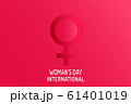International Women's Day. March 8th greeting card, Female sign. Vector illustration background 61401019
