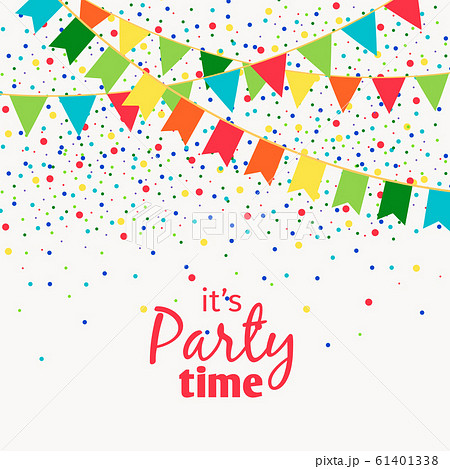 Fun carnaval garlands with flags isolated on white background for party design 61401338