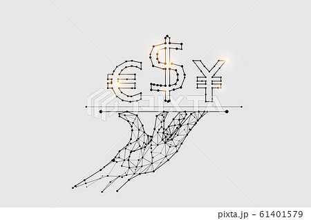 The particles, geometric art, line and dot of 61401579
