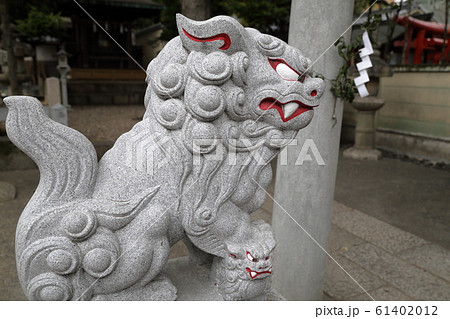 きりりとした狛犬　獅子（那古野神社 愛知県名古屋市） 61402012