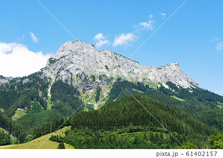 Panoramic view of the rocky peaks of the Alpine mountains against the sky. Landscape concept. 61402157