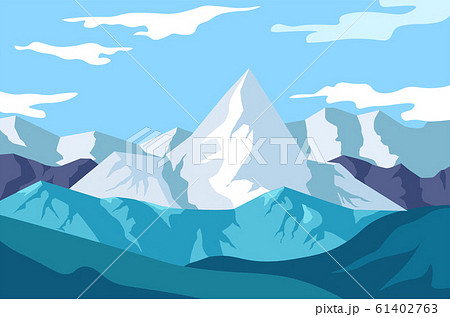 Winter Landscape Mountains View Snowy Rocks のイラスト素材