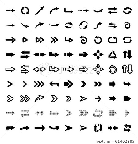 Web arrows. User pointer arrow sign, web interface pictograms, arrows collection for mobile apps, ui and web design, arrowheads isolated vector set. Black cursors pack isolated on white background Web arrows. User pointer arrow sign, web interface pictograms, arrows collection for mobile apps, ui and web design, arrowheads isolated vector set. Black cursors pack isolated on white background 61402885
