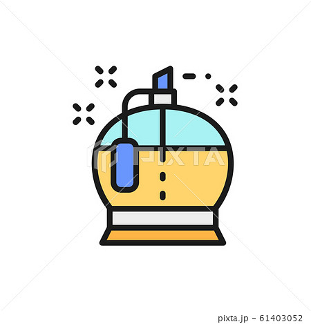 French perfumery, eau de toilette flat color line icon. French perfumery, eau de toilette flat color line icon. 61403052