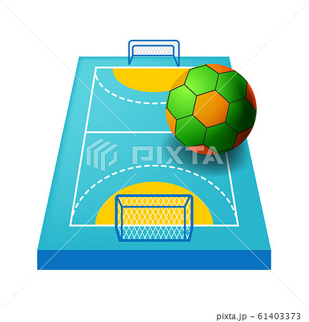 Indoor field for handball isolated icon, playground or course 61403373