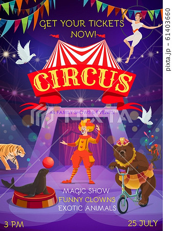 Big top circus magic show animals and clownsのイラスト素材 [61403660] - PIXTA