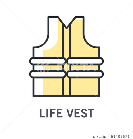 Swimming life vest or jacket isolated icon, protective wear 61405671
