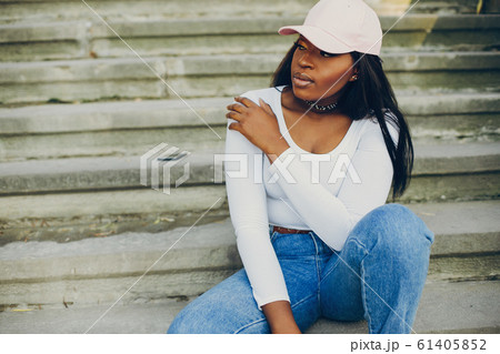 Fashionable black girl Fashionable black girl 61405852