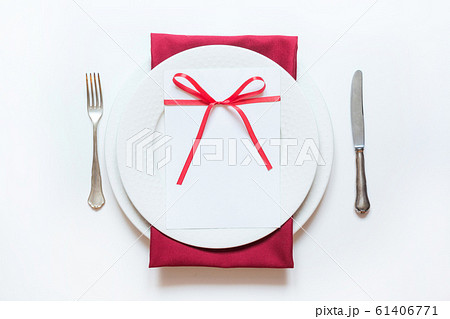 Valentine's day or birthday dinner. Elegance table 61406771