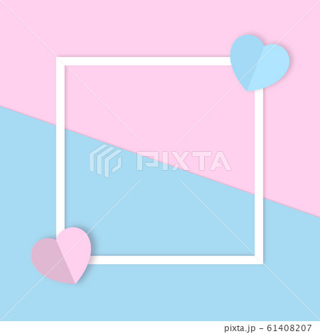 Minimal square composition of pastel blue, pink...のイラスト素材