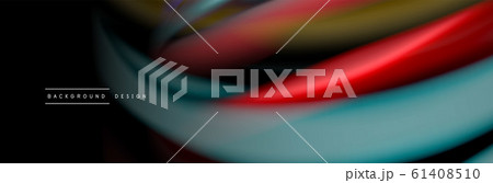 Silk and smooth flow wave poster design. Color waves, liquid style lines and shapes in black color background Silk and smooth flow wave poster design. Color waves, liquid style lines and shapes in black color background 61408510
