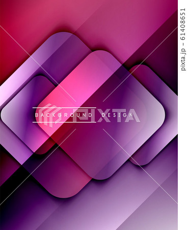 Rounded squares shapes composition geometric abstract background. 3D shadow effects and fluid gradients. Modern overlapping forms. Rounded squares shapes composition geometric abstract background. 3D shadow effects and fluid gradients. Modern overlapping forms. 61408651