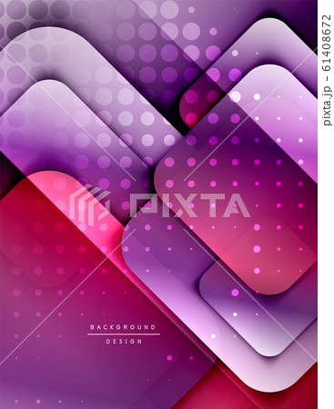 Rounded squares shapes composition geometric abstract background. 3D shadow effects and fluid gradients. Modern overlapping forms. 61408672