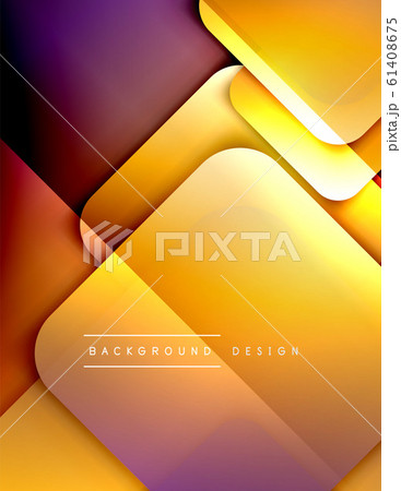 Rounded squares shapes composition geometric abstract background. 3D shadow effects and fluid gradients. Modern overlapping forms. Rounded squares shapes composition geometric abstract background. 3D shadow effects and fluid gradients. Modern overlapping forms. 61408675