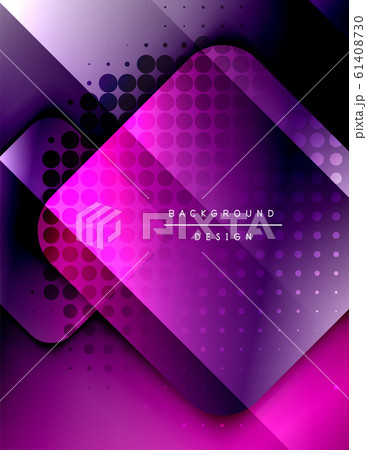 Rounded squares shapes composition geometric abstract background. 3D shadow effects and fluid gradients. Modern overlapping forms. 61408730