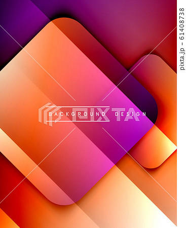 Rounded squares shapes composition geometric abstract background. 3D shadow effects and fluid gradients. Modern overlapping forms. 61408738
