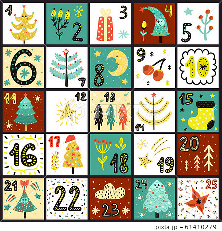 Advent calendar. Count days to Christmas poster 61410279