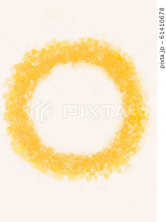 ボタニカル 丸フレーム 黄色 花 丸枠のイラスト素材