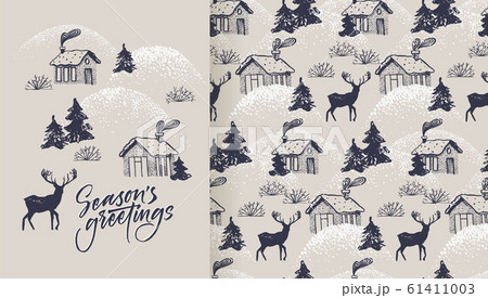 Season's greetings card and pattern Season's greetings card and pattern 61411003