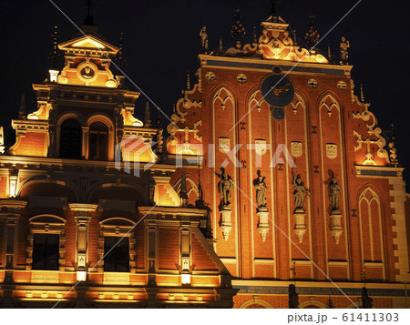 ラトビア・リガ旧市街 ブラックヘッド会館・市庁舎広場 / Riga, Latvia ラトビア・リガ旧市街 ブラックヘッド会館・市庁舎広場 / Riga, Latvia 61411303