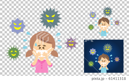 Illustration image of a child wearing a mask for antivirus Illustration image of a child wearing a mask for antivirus 61411318