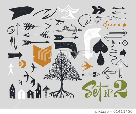 Set of various typographic arrows 61411456