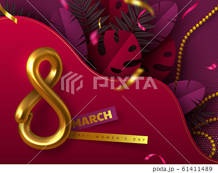 8 March greeting card for Womens Day. 8 March greeting card for Womens Day. 61411489