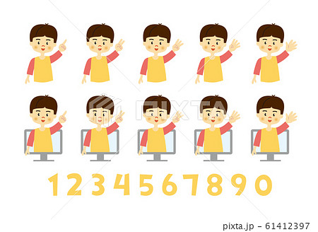 男の子 数字 順番のイラスト素材 男の子 数字 順番のイラスト素材