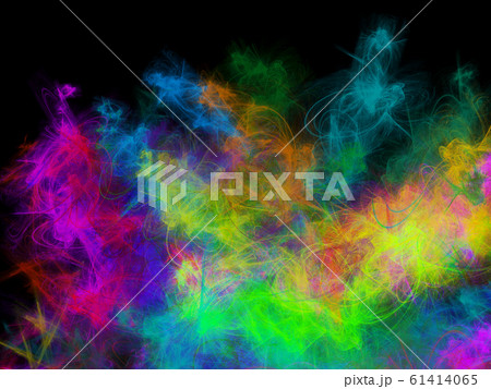 Artistic drawing texture. Chaotic paint lines , spots in iridescent tones. Bright pattern. Mixed media sketch. 61414065