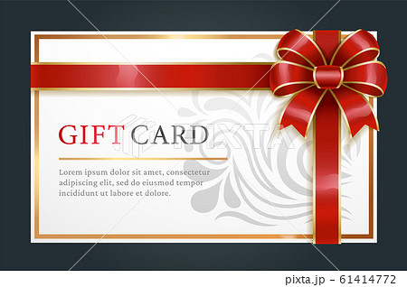 Festive Postcard with Red Ribbon and Bow Vector Festive Postcard with Red Ribbon and Bow Vector 61414772