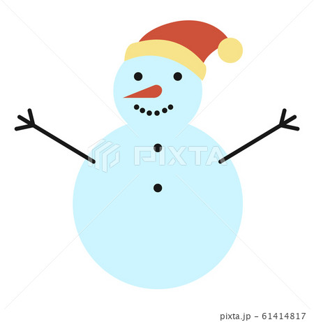 Snowman Made From Snowballs, Winter Sculpture Snowman Made From Snowballs, Winter Sculpture 61414817