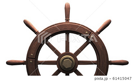 Rudder on white background Rudder on white background 61415047