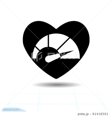 Heart vector black icon, Love symbol. Speedometer Heart vector black icon, Love symbol. Speedometer 61416501