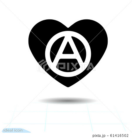 Heart vector black icon, Love symbol. The Anarchy 61416502