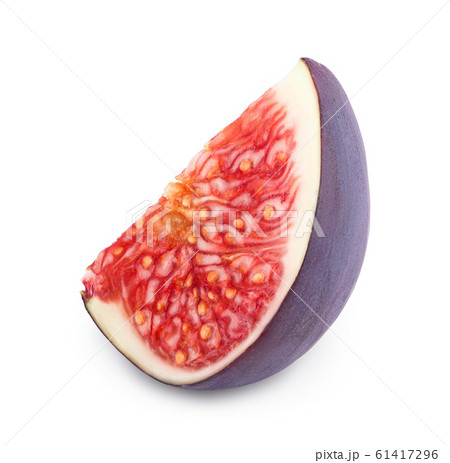 Fresh fig slice fruit isolated on white background 61417296