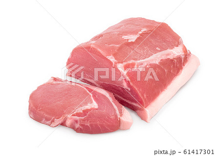 Raw pork meat isolated on white background 61417301