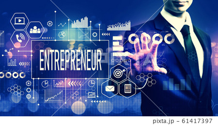Entrepreneur concept with businessman Entrepreneur concept with businessman 61417397