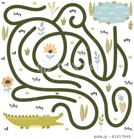 Help the crocodile find the way to the river 61417649