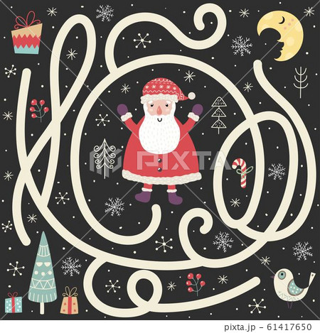 Help the Santa Claus find the way to the Christmas tree 61417650