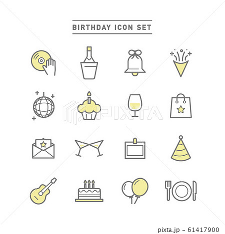 BIRTHDAY ICON SET 61417900