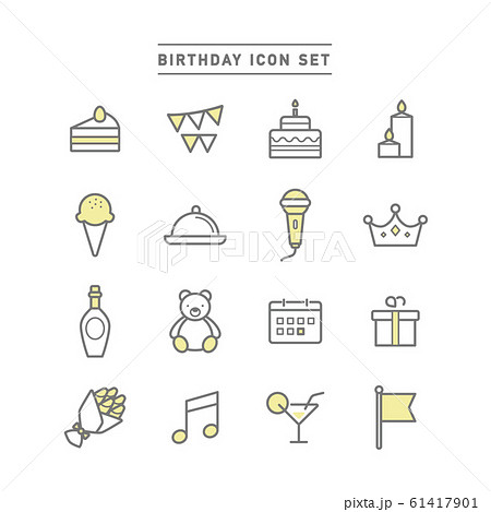 BIRTHDAY ICON SET 61417901