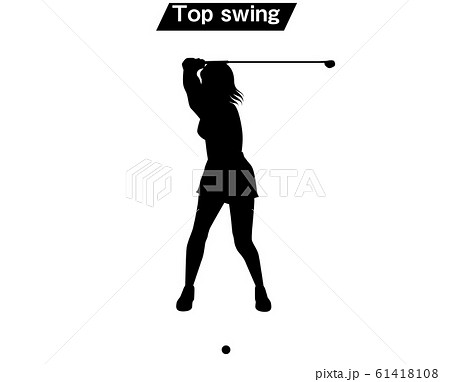 ゴルフスイング女子04 Top Swingのイラスト素材